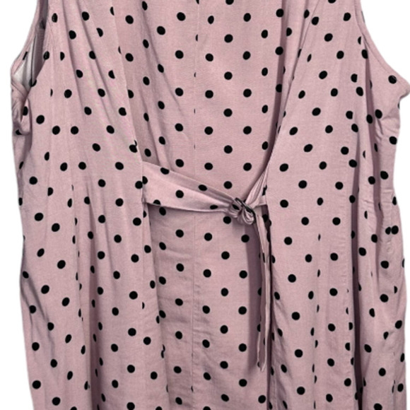 Torrid Polka Dot Mauve Pink Button Front A Line Tank Top Cinch Back Size 0 L 12 - Picture 3 of 8